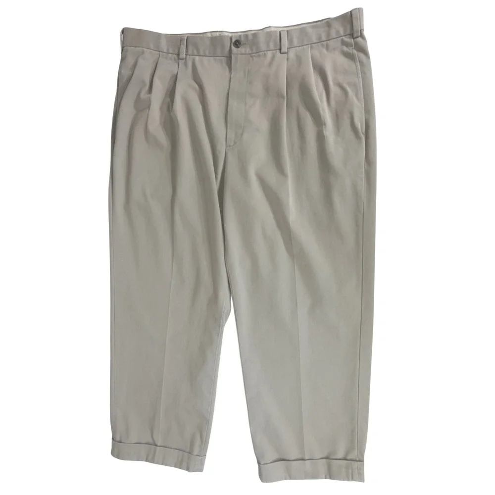 Brooks Brothers Elliot Advantage Chinos 40x30 (40x37) Tan Pleated Cuffed READ